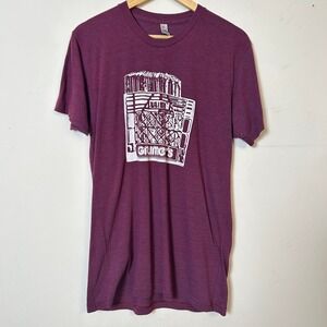 American Apparel Grimeys Record Shop Graphic Tee Maroon Medium